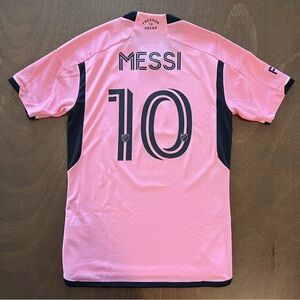 adidas Messi #10 Pink and Black Short Sleeve Soccer Jersey